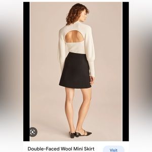 NWT Rebecca Taylor Double-Faced Wool Mini Skirt in Black (Sz. 12)